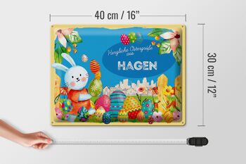 Plaque en tôle Pâques Salutations de Pâques 40x30cm HAGEN Gift FEST 4