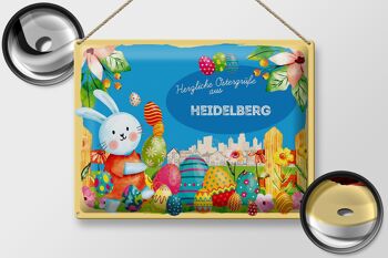 Plaque en tôle Pâques Salutations de Pâques 40x30cm Cadeau HEIDELBERG 2