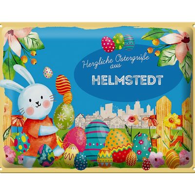 Cartel de chapa Pascua Saludos de Pascua 40x30cm HELMSTEDT regalo