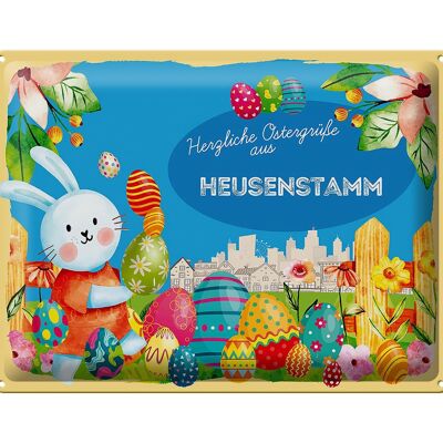 Cartel de chapa Pascua Saludos de Pascua 40x30cm HEUSENSTAMM regalo