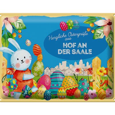 Cartel de chapa Pascua Saludos de Pascua 40x30cm HOF AN DER SAALE regalo