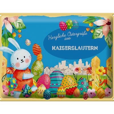 Cartel de chapa Pascua Saludos de Pascua 40x30cm Regalo KAISERSLAUTERN
