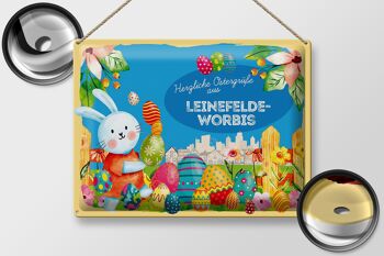Plaque en tôle Pâques Salutations de Pâques 40x30cm LEINEFELDE-WORBIS cadeau 2