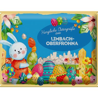 Targa in metallo Pasqua Auguri di Pasqua 40x30 cm regalo LIMBACH-OBERFROHNA