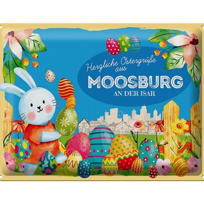 Cartel de chapa Pascua Saludos de Pascua 40x30cm MOOSBURG AN DER ISAR