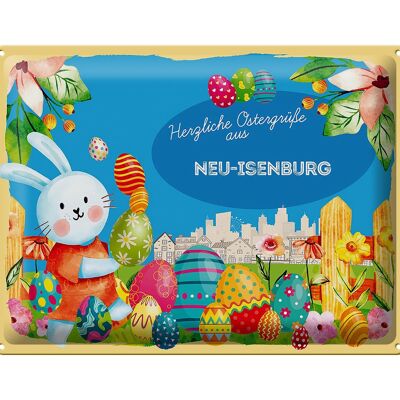 Cartel de chapa Pascua Saludos de Pascua 40x30cm NEU-ISENBURG regalo