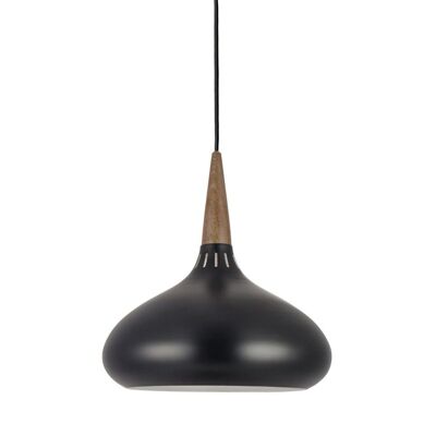 s.LUCE Chic 42 stylish hanging lamp with black wood look