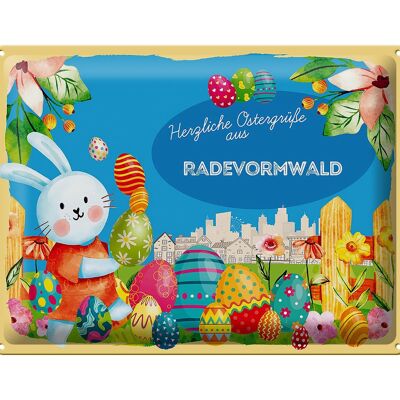 Cartel de chapa Pascua Saludos de Pascua 40x30cm RADEVORMWALD regalo