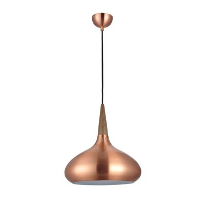 s.LUCE Chic 42 elegante lámpara colgante con aspecto de madera cobre