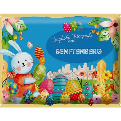 Cartel de chapa Pascua Saludos de Pascua 40x30cm Regalo SENFTENBERG