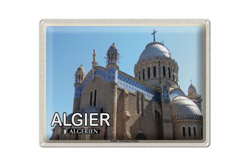 Blechschild Reise 40x30cm Algier Algerien Basilika Notre-Dame