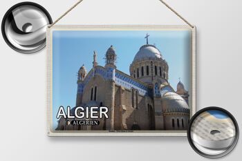 Plaque en tôle voyage 40x30cm Alger Algérie Basilique Notre-Dame 2