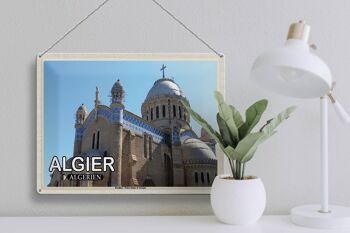 Plaque en tôle voyage 40x30cm Alger Algérie Basilique Notre-Dame 3