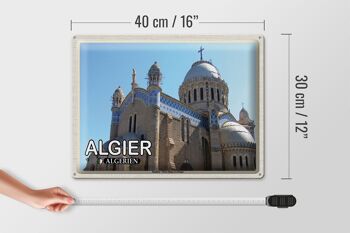Plaque en tôle voyage 40x30cm Alger Algérie Basilique Notre-Dame 4