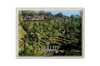 Panneau en étain voyage 40x30cm, terrasses de riz Ubud Bali Tegalalang 1