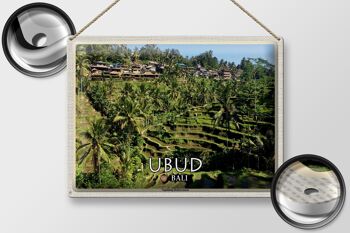 Panneau en étain voyage 40x30cm, terrasses de riz Ubud Bali Tegalalang 2