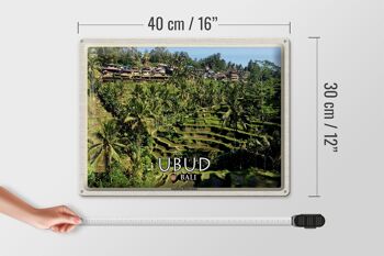 Panneau en étain voyage 40x30cm, terrasses de riz Ubud Bali Tegalalang 4