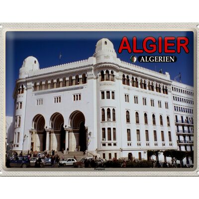 Plaque en tôle voyage 40x30cm Poste principale d'Alger Algérie