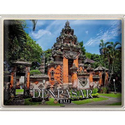 Plaque en tôle voyage 40x30cm Temple Bali DENPASAR