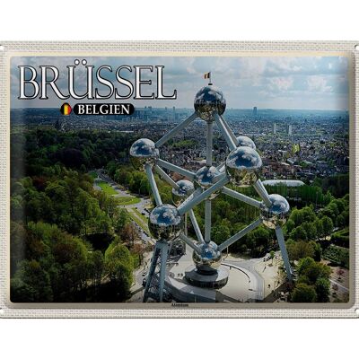 Blechschild Reise 40x30cm Brüssel Belgien Atomium