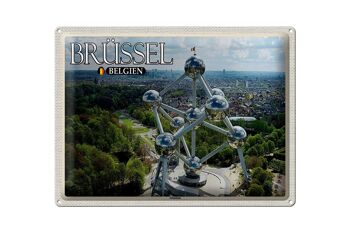 Plaque en tôle voyage 40x30cm Bruxelles Belgique Atomium Cadeau 1