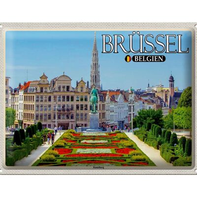 Tin sign travel 40x30cm Brussels Belgium Kunstberg gift
