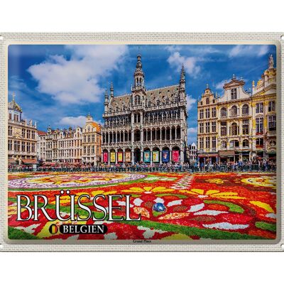 Plaque en tôle Voyage 40x30cm Bruxelles Belgique Grand Place