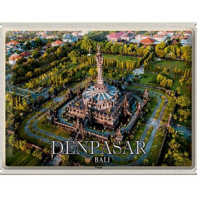 Metal sign travel 40x30cm DENPASAR Bali temple architecture