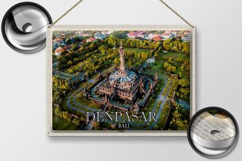 Panneau en étain voyage 40x30cm, Architecture du Temple de Bali DENPASAR 2