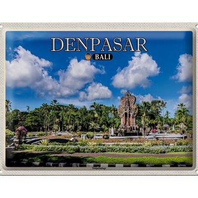 Targa in metallo da viaggio 40x30 cm DENPASAR Decorazione murale del complesso del tempio di Bali