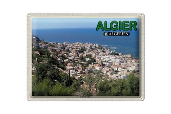Plaque tôle voyage 40x30cm Alger Algérie quartier Bologhine 1