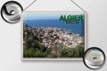 Plaque tôle voyage 40x30cm Alger Algérie quartier Bologhine 2