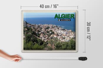 Plaque tôle voyage 40x30cm Alger Algérie quartier Bologhine 4