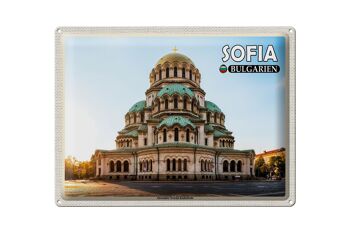 Plaque de voyage en étain, 40x30cm, Sofia, Bulgarie, Alexander Nevsky 1