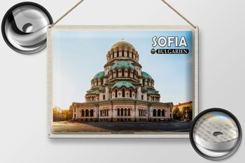 Plaque de voyage en étain, 40x30cm, Sofia, Bulgarie, Alexander Nevsky 2