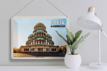 Plaque de voyage en étain, 40x30cm, Sofia, Bulgarie, Alexander Nevsky 3