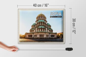 Plaque de voyage en étain, 40x30cm, Sofia, Bulgarie, Alexander Nevsky 4
