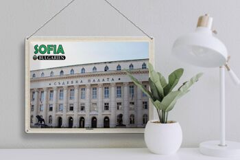 Panneau de voyage en étain, 40x30cm, palais de justice de Sofia, Bulgarie 3