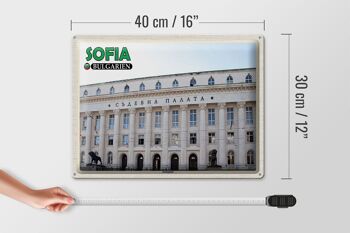 Panneau de voyage en étain, 40x30cm, palais de justice de Sofia, Bulgarie 4