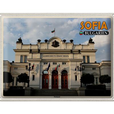 Panneau en étain voyage 40x30cm, Parlement de Sofia, Bulgarie