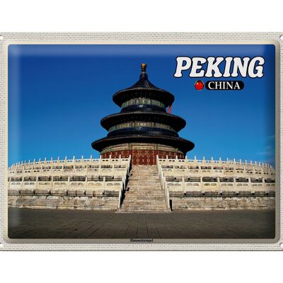 Targa in metallo da viaggio 40x30 cm, Pechino, Cina, Tempio del Cielo, regalo