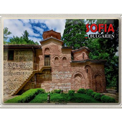 Targa in metallo da viaggio 40x30 cm Sofia Bulgaria Chiesa di Bojana