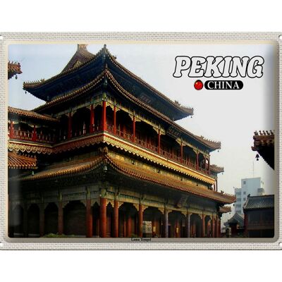 Targa in metallo da viaggio 40x30 cm, regalo del Tempio dei Lama di Pechino, Cina