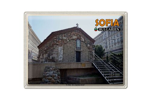 Blechschild Reise 40x30cm Sofia Bulgarien Sv Petka vergrabene Kirche