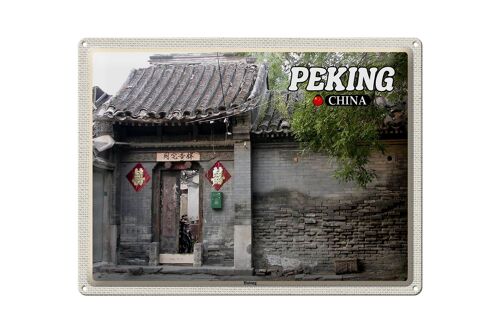 Blechschild Reise 40x30cm Peking China Hutong Geschenk