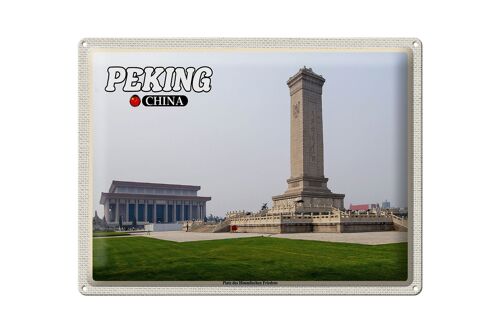 Blechschild Reise 40x30cm Peking China Platz Himmlischen Friedens