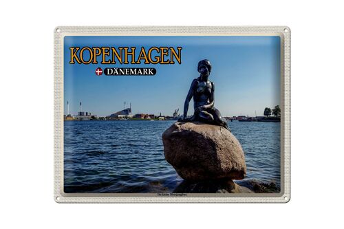 Blechschild Reise 40x30cm Kopenhagen Dänemark kleine Meerjungfrau