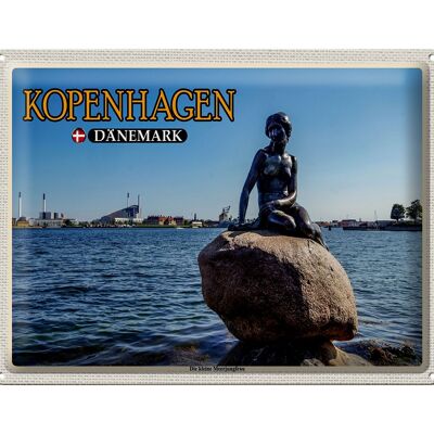 Targa in metallo da viaggio 40x30 cm Copenhagen Danimarca sirenetta