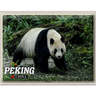 Blechschild Reise 40x30cm Peking China Panda Haus Geschenk