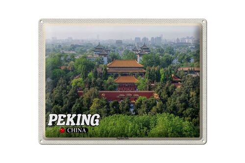 Blechschild Reise 40x30cm Peking China Jingshan Park